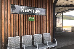 Smokefree sign on the wall at Naenae train station