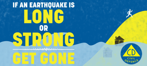 If an earthquake is strong or long, get gone