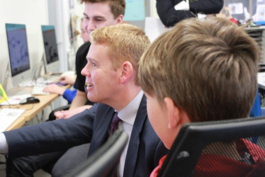 Chris Hipkins at the clubhouse