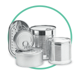 aluminium and tin cans